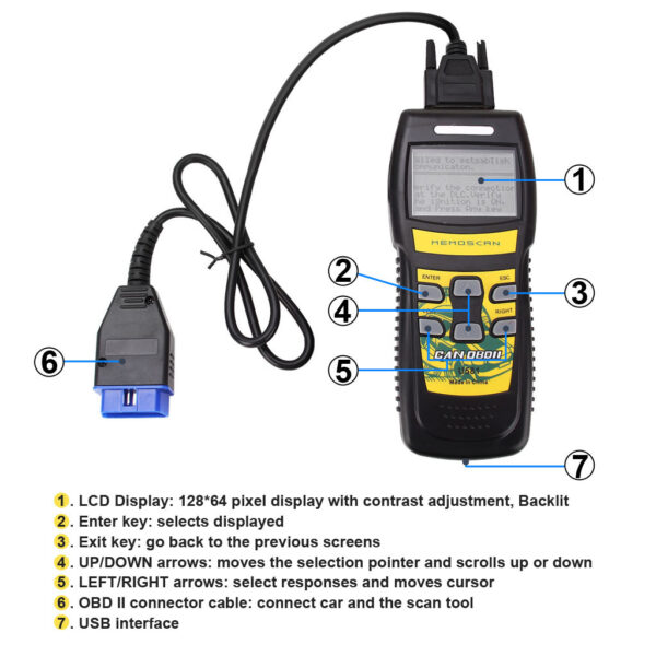 ESCÁNER AUTOMOTRIZ  CAN OBD2  U-581 - Imagen 3