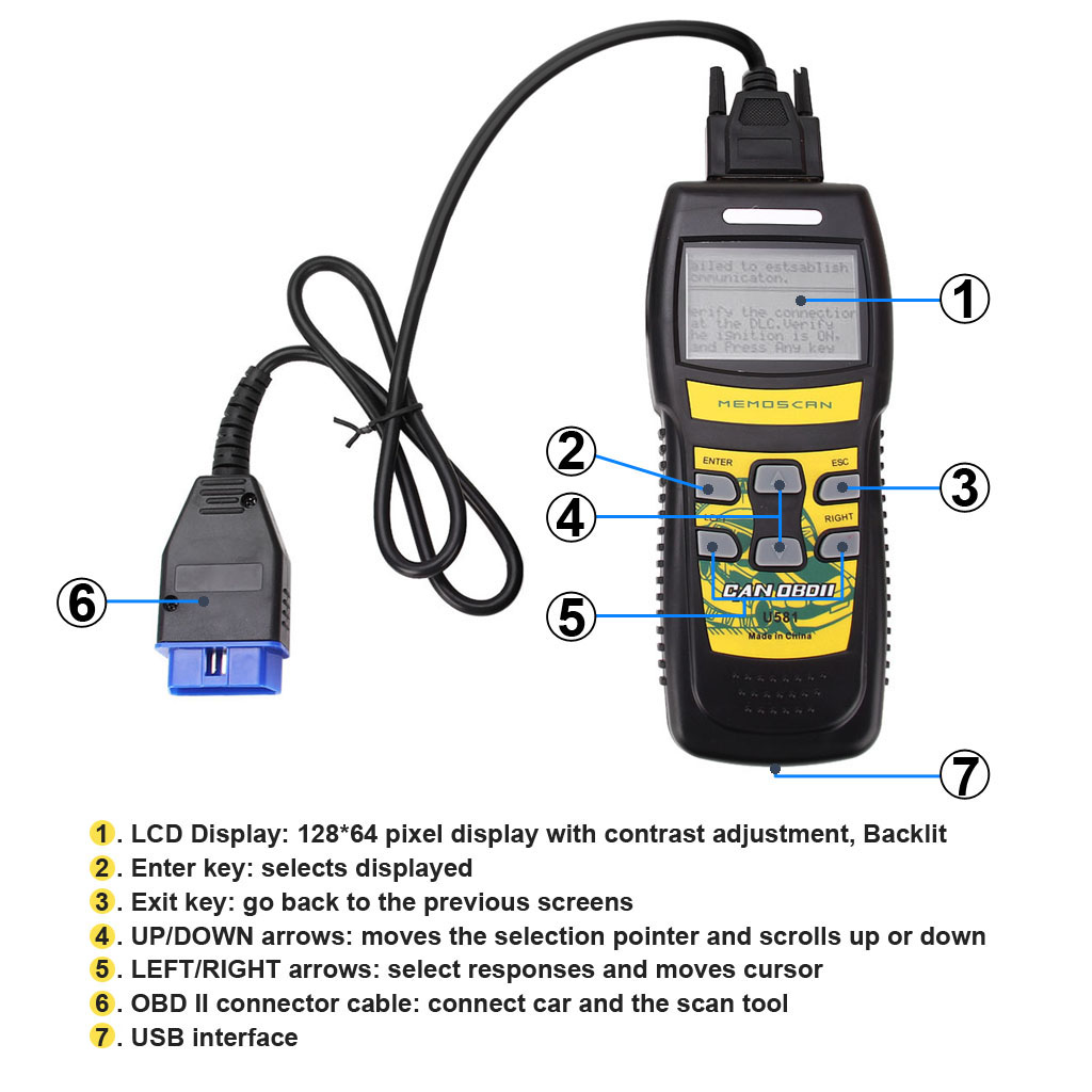 ESCÁNER AUTOMOTRIZ  CAN OBD2  U-581 - Imagen 3