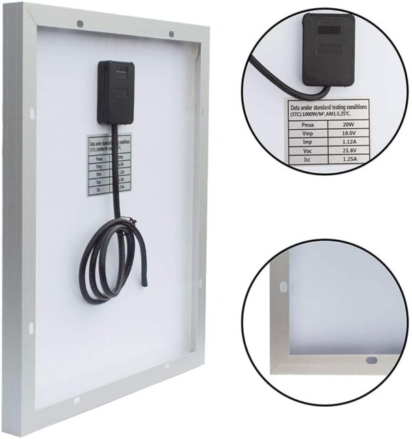 Kit Panel Solar de 20w Mas Controlador de Carga. - Imagen 5