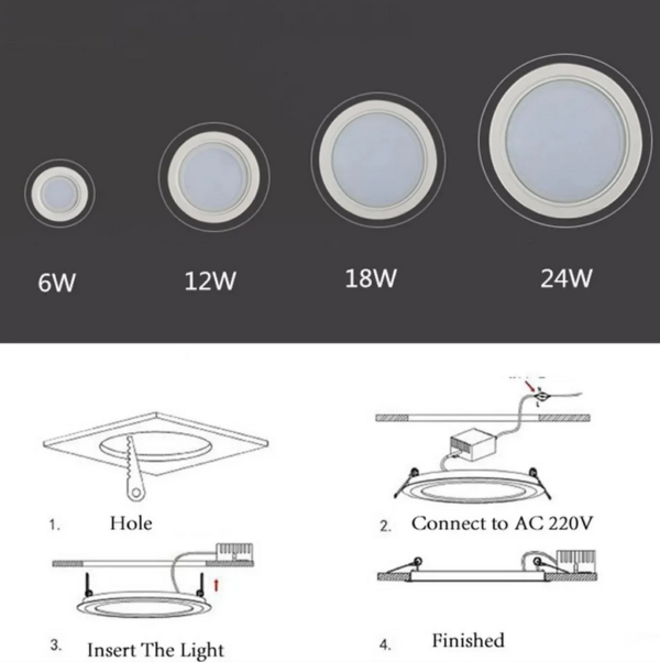 Foco Led Panel Cristal 18W - Imagen 2