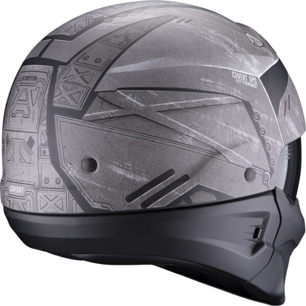 Casco Scorpion Exo-Combat Evo Incursion Matt Silver-Black - Imagen 3