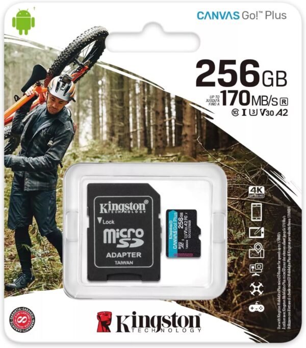 Tarjeta Micro SDXC 256 GB Kingston Canvas Go Plus 170mb/s