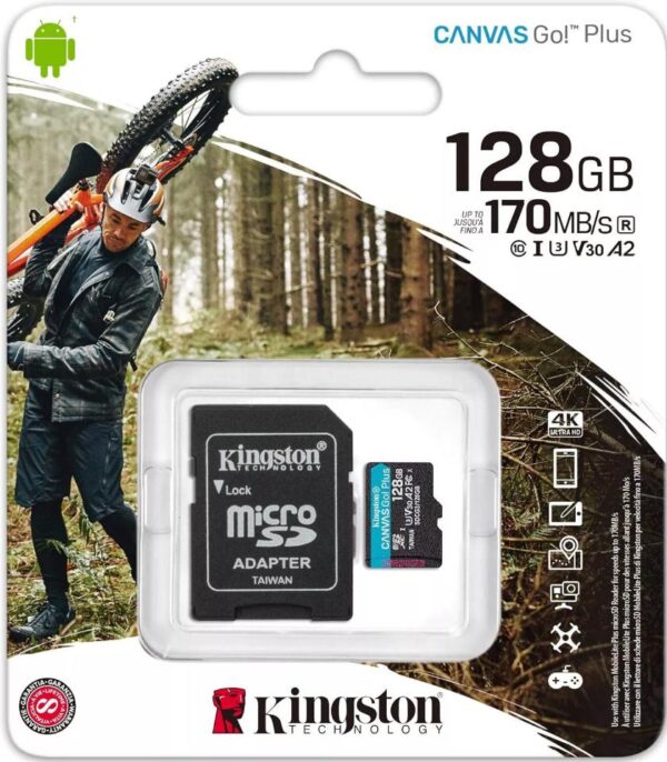 Tarjeta Micro SDXC 128 GB Kingston Canvas Go Plus 170mb/s