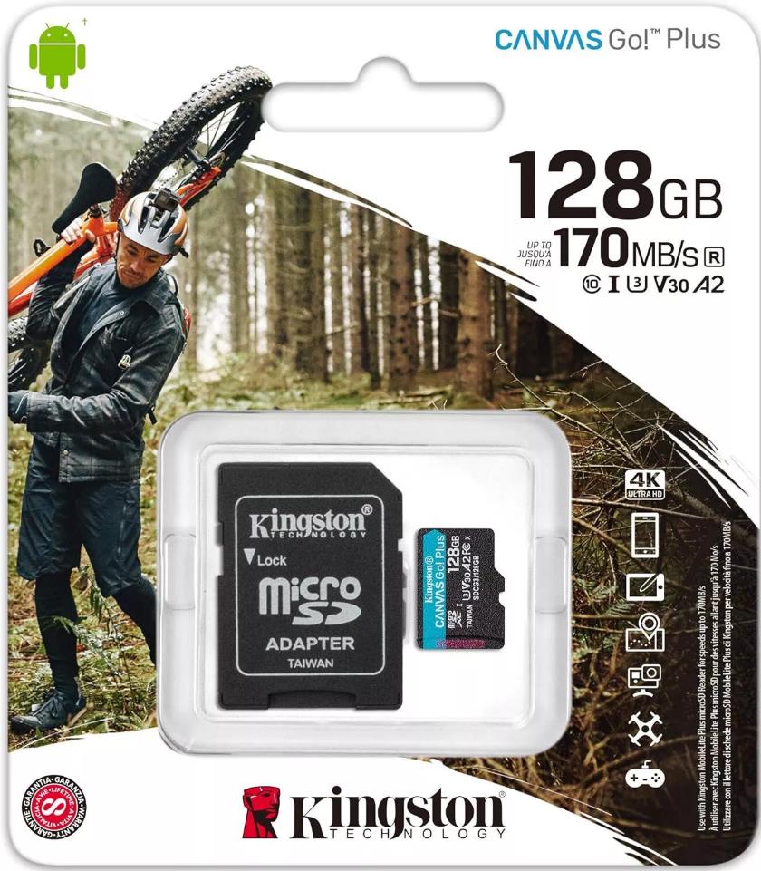 Tarjeta Micro SDXC 128 GB Kingston Canvas Go Plus 170mb/s